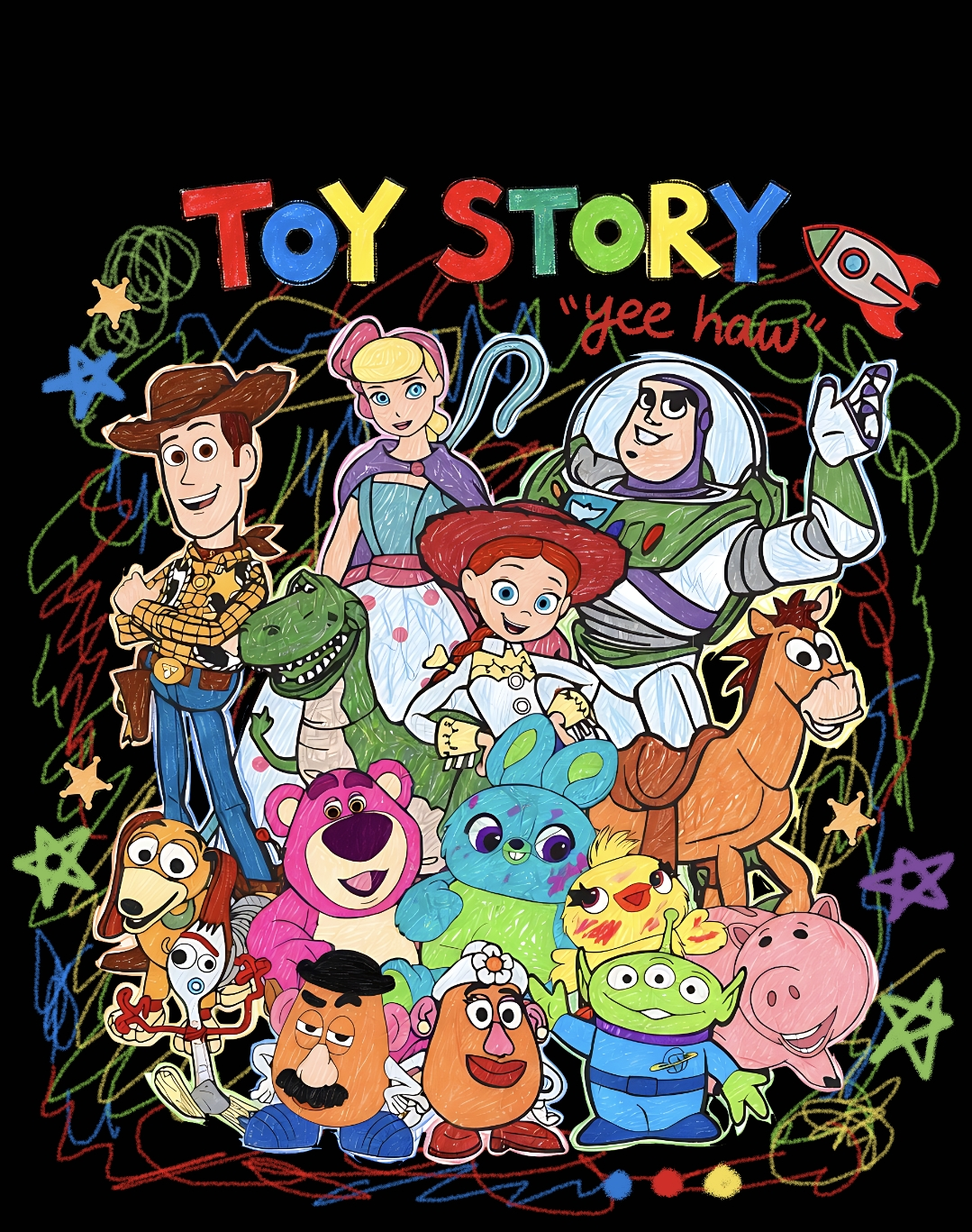 Toy story crayon effect